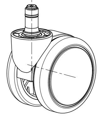 Sanus® replacement castor, lightly braked SLN Ø 65