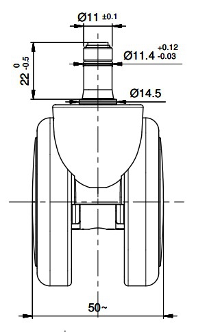 Sanus® replacement castor, lightly braked SLN Ø 65